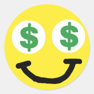 Sticker Rond Sticleur des yeux de signe dollar