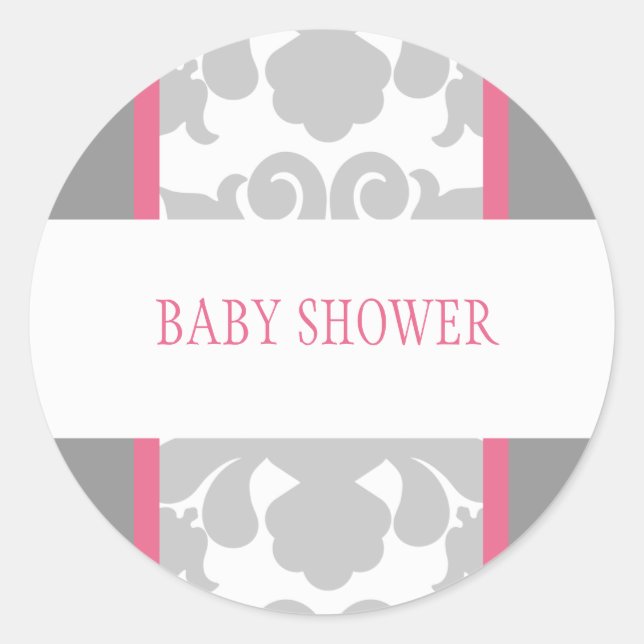 Sticker Rond Sticleur en ruban gris-floral rose (Devant)