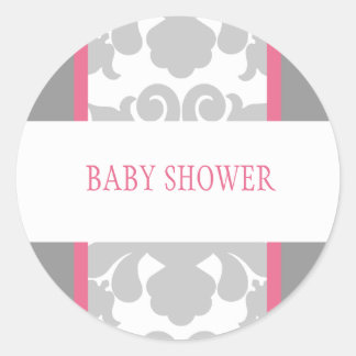 Sticker Rond Sticleur en ruban gris-floral rose