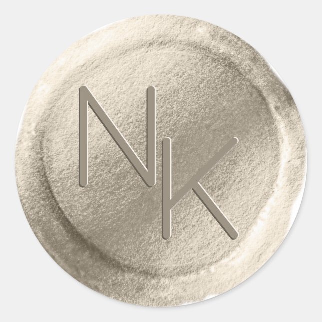 Sticker Rond Sticleur Monogramme de cire de cire de Champagne G (Devant)