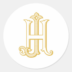 Sticker Rond Sticleur monogramme HJ ou monogramme JH