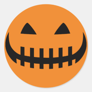 Sticker Rond Sticleur visage Citrouille déplaisant