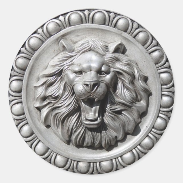 Sticker Rond Sticleur visage Lion Lion SIGNE Zodiaque (Devant)