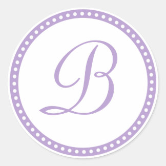 Sticker Rond Sticulation initiale simple à points violets