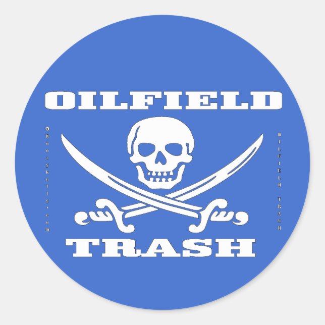 Sticker Rond Sticule Casquette dur du champ pétrolifère, Cadeau (Devant)