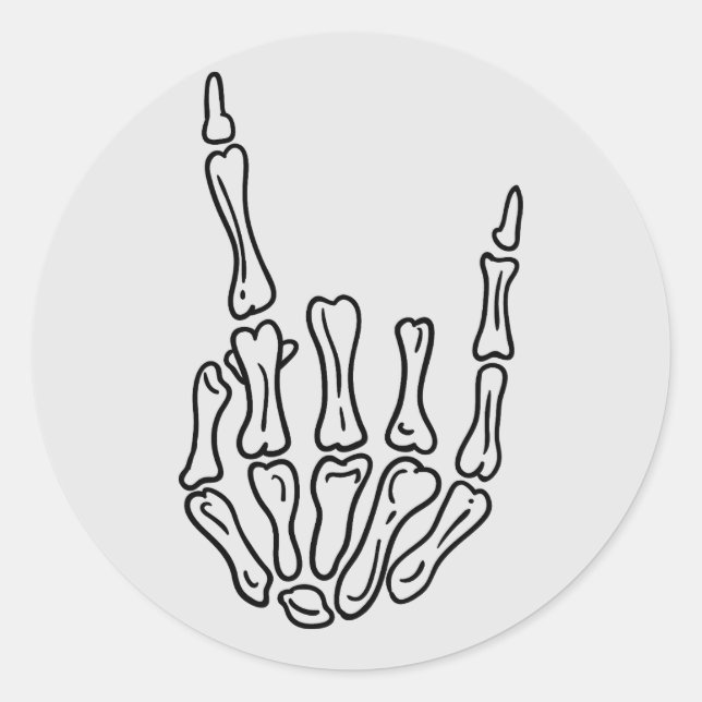 Sticker Rond Sticule de Gesture de Roche Skeleton (Devant)