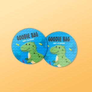 Sticker Rond Sticule de sac à dos Dinosaur T-rex Goodie Bag