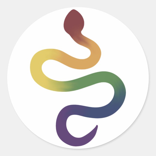 Sticker Rond Sticule Dégradé de serpent arc-en-ciel (Devant)