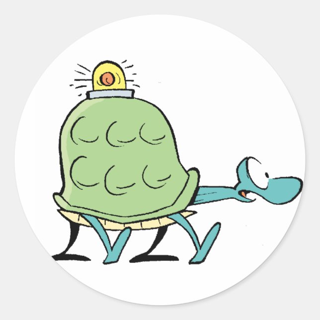 Sticker Rond Sticule d'urgence de la tortue marécageuse (Devant)