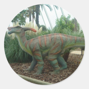 Sticker Rond Sticule Parasaurolophus Dinosaur