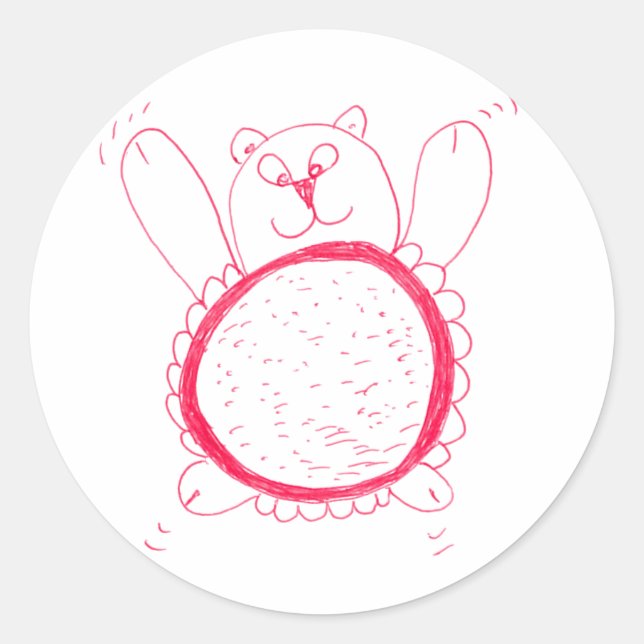 Sticker Rond Sticule rond de l'ours de tournesol (Devant)