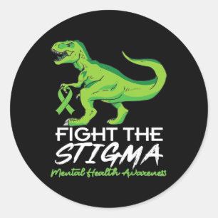 Sticker Rond Stigma Sensibilisation à la santé mentale Lime Din