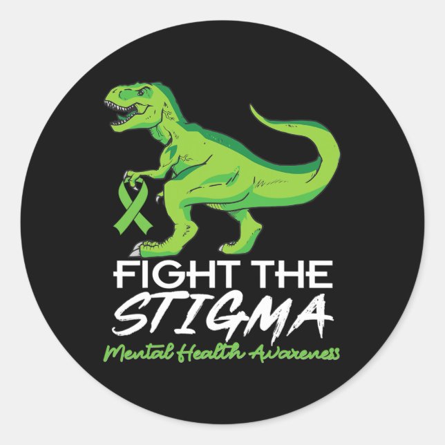Sticker Rond Stigma Sensibilisation à la santé mentale Lime Din (Devant)