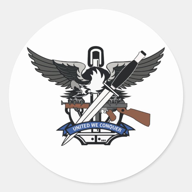 STICKER ROND STIKER ROND UNITED WE CONQUER (Devant)