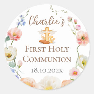 Sticker Rond Stikers floraux de la première communion