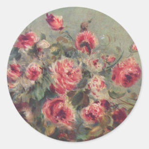 Sticker Rond Still Life, Roses de Vargemont   Renoir