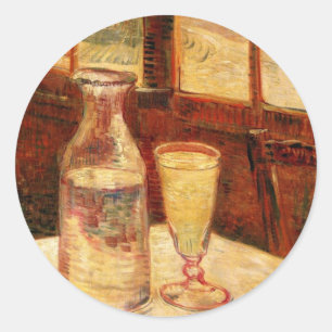 Sticker Rond Still Life with Absinthe par Vincent van Gogh