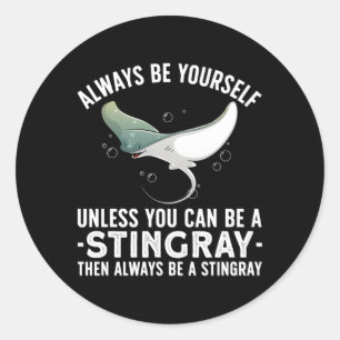 Sticker Rond Stingray Pour La Créature Mer Stingray