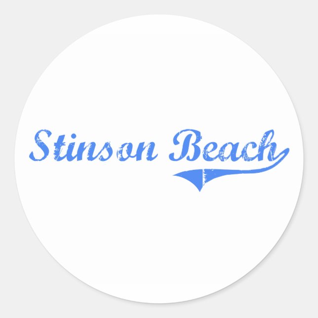 Sticker Rond Stinson Beach California Classic Design (Devant)