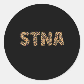 Sticker Rond Stna Leopard, assistante en soins infirmiers expér