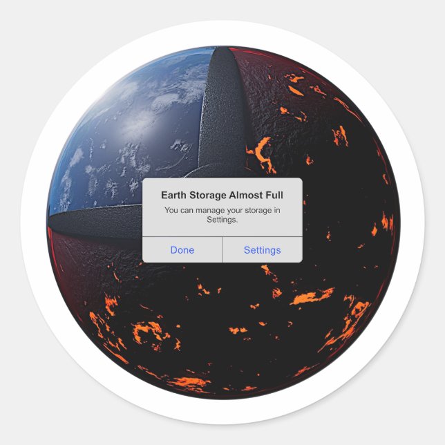 Sticker Rond Stockage terrestre presque complet (Devant)