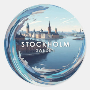 Sticker Rond Stockholm Suède Voyages