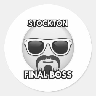 Sticker Rond Stockton Boss Final Émoticône Cool