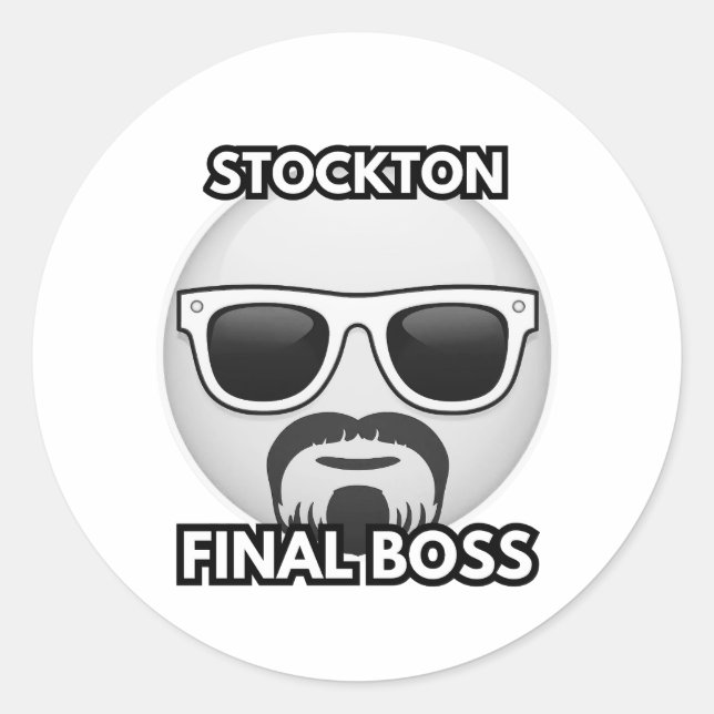 Sticker Rond Stockton Boss Final Émoticône Cool (Devant)