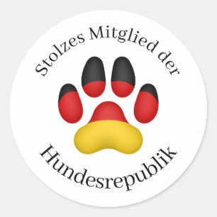 Sticker Rond Stolzes Mitglied der Hundesrepublik Chien allemand