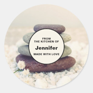 Sticker Rond Stones empilées Méditerranative Cairn Cuisine