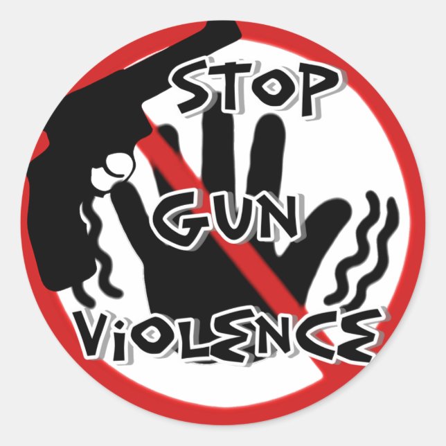 Sticker Rond Stop Gun Violence_Sticker (Devant)