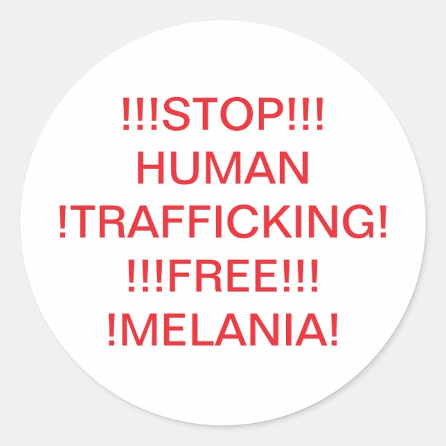 Sticker Rond STOP HUMAN TRAFFICKING Hankamer Artjunkhaus COMIC (Devant)