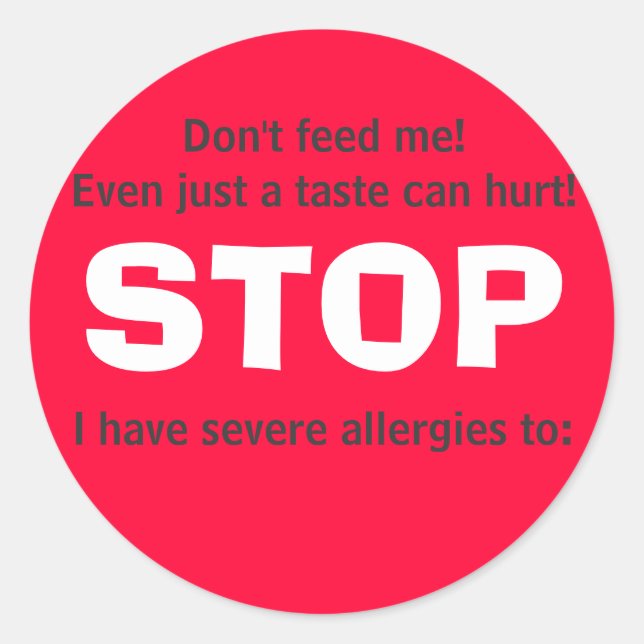 Sticker Rond STOP, ne me nourris pas ! (Devant)