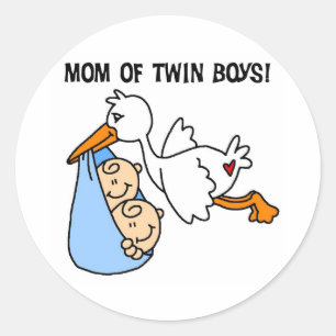 Sticker Rond Stork Maman des jumeaux