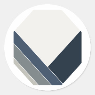 Sticker Rond Storm Blue and Grey City Summer Home