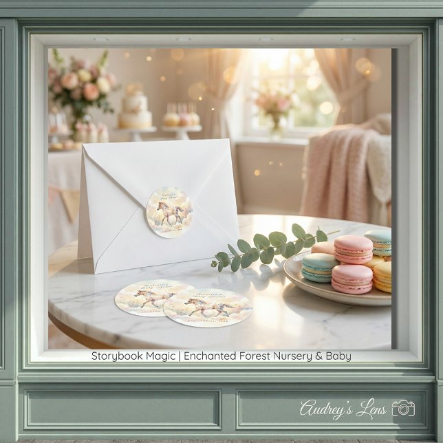 Sticker Rond Storybook Magic Enchanted Forest  (Storybook Magic Enchanted Forest Classic Round Stickers)