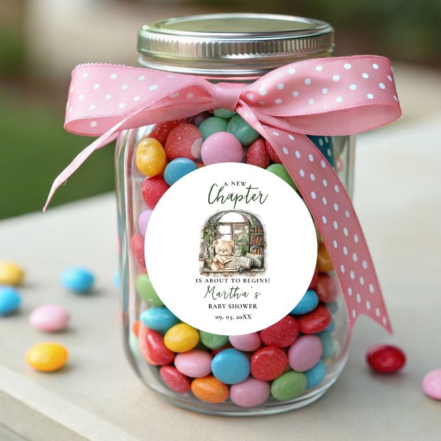 Sticker Rond Storybook Un nouveau chapitre sur commence Baby sh (Créateur téléchargé)