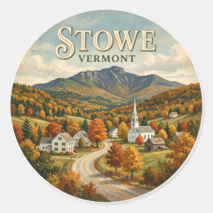 Sticker Rond Stowe Vermont