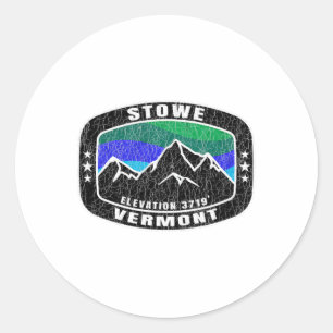 Sticker Rond Stowe Vermont T Shirt Ski Distressed Tee Ski Sn