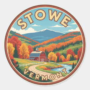 Sticker Rond Stowe Vermont Travel