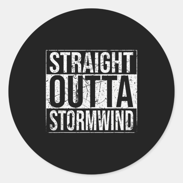 Sticker Rond Straight Outta Wind Funny Wow Alliance Gamer Vinta (Devant)