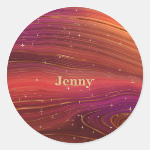 Sticker Rond Strate terrestre molle rouge et orange