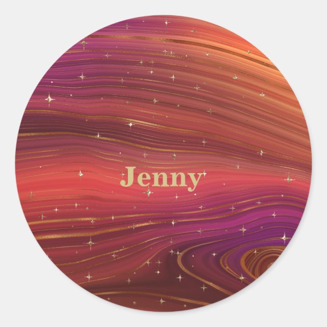 Sticker Rond Strate terrestre molle rouge et orange (Devant)