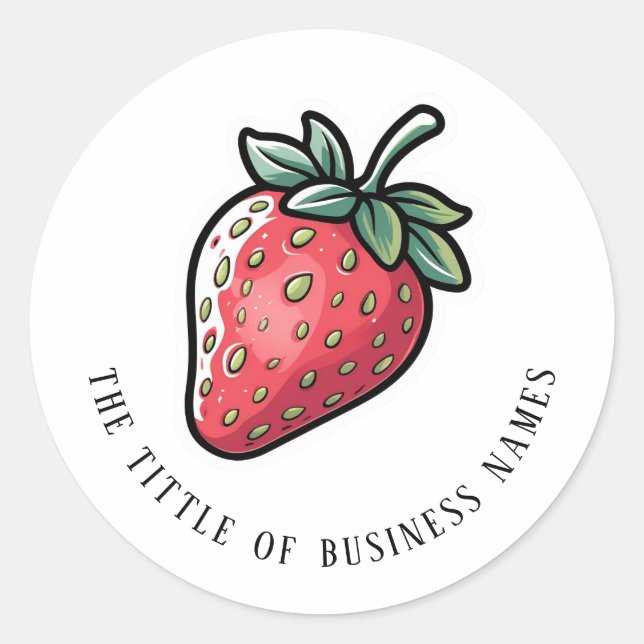 Sticker Rond Strawberry (Devant)