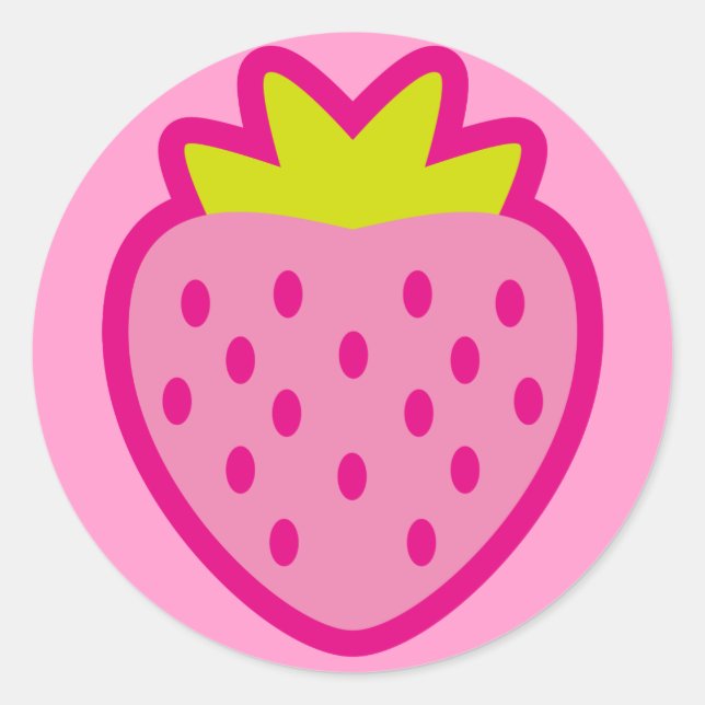 STICKER ROND STRAWBERRY (Devant)