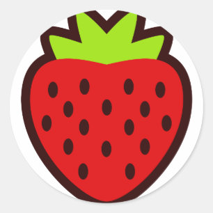 STICKER ROND STRAWBERRY