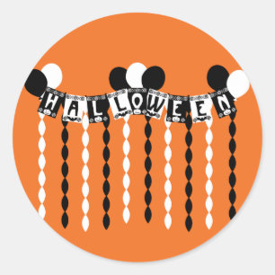Sticker Rond Streamers de la fête d'Halloween
