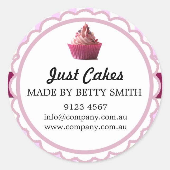 Sticker Rond Stricker de gâteau de coupe (Devant)