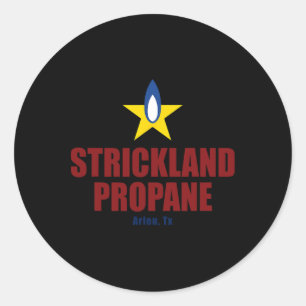 Sticker Rond Strickland Propane - Arlen Texas Yellow Star Bbq