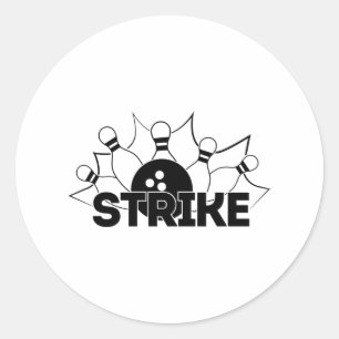 Sticker Rond Strike Sign Bowling Print